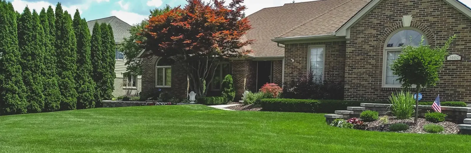 front lawn with nice landscaping