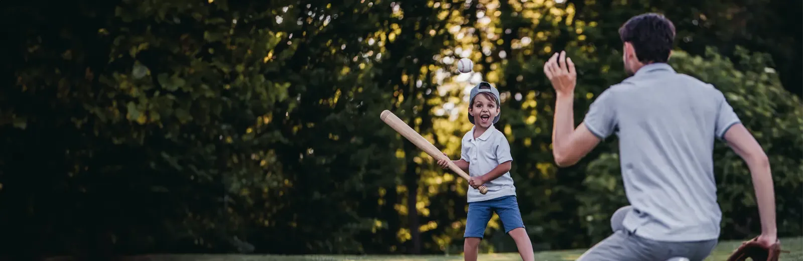 father and son playing catch